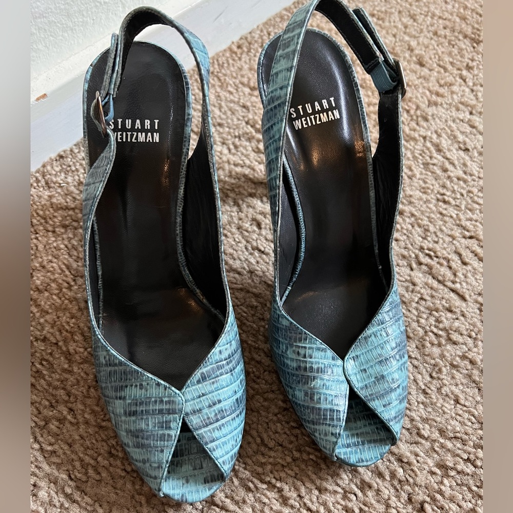 Brand New Stuart Weitzman Croc Leather Pumps